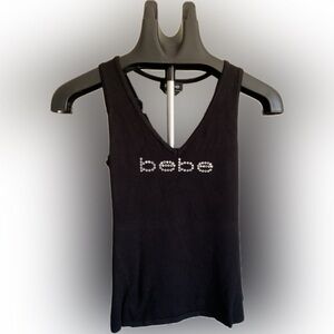Knit Bebe Tank Top with Mesh Detailing on the back